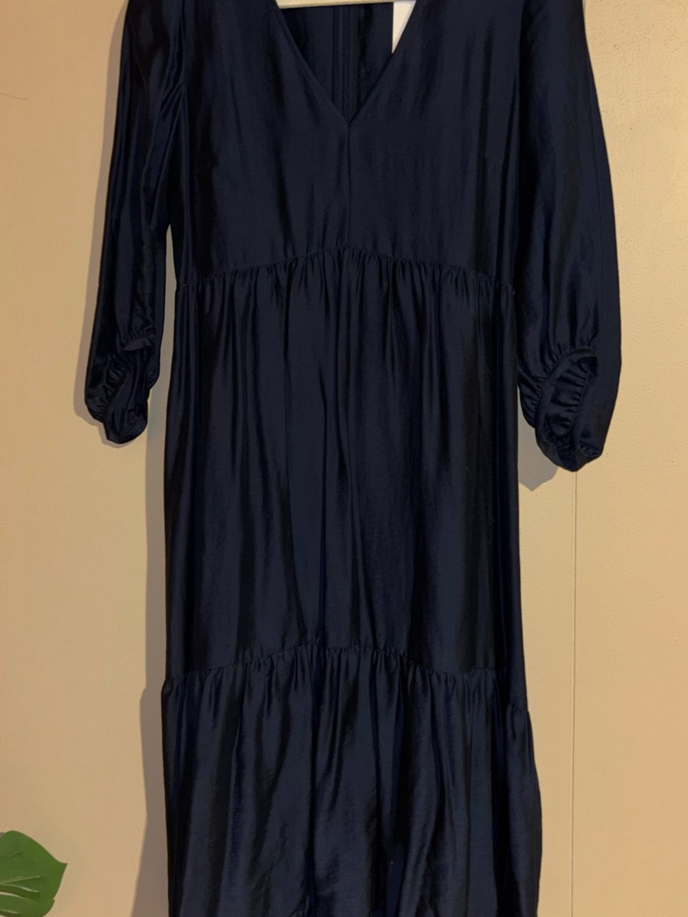 Club Monaco Deep Navy V-Neck Midi Dress